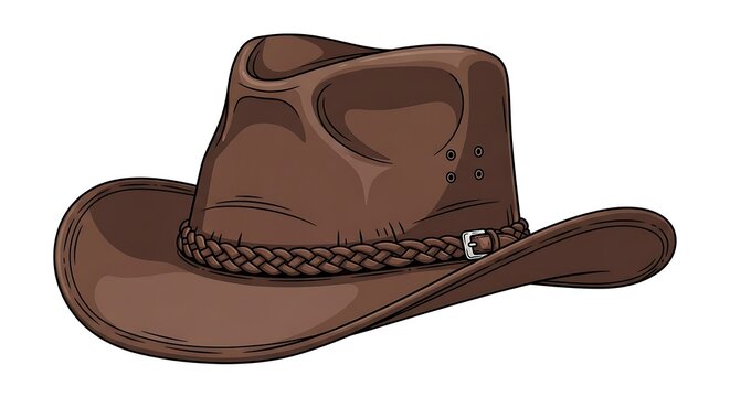Brown cowboy hat illustration