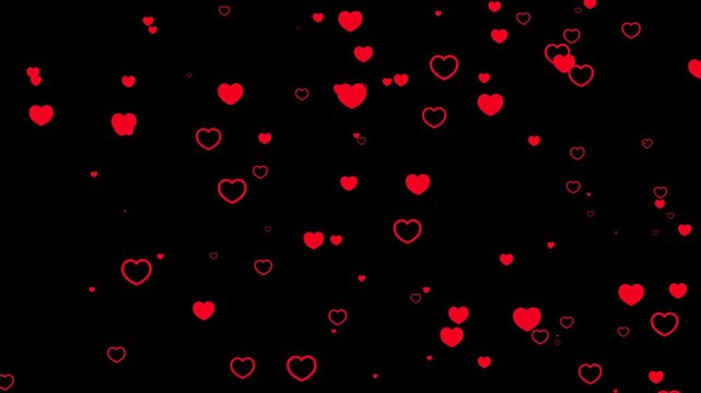 Valentine background animation with Heart flowting. Full HD. 4K