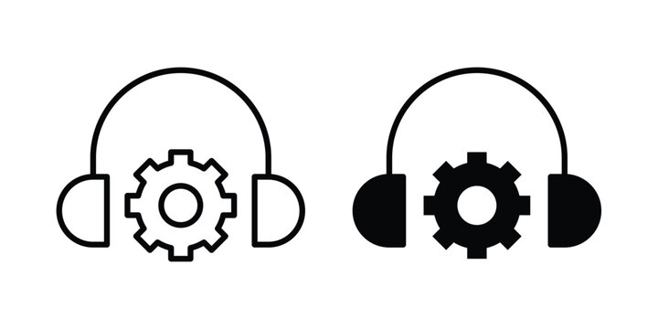 Support icon set, isolated on white background flat vectors