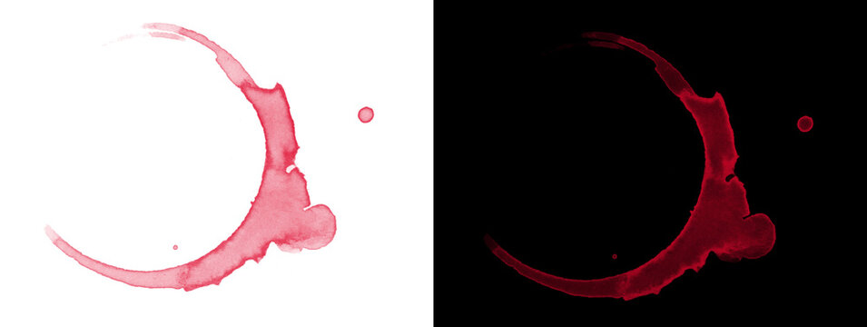 Curved Red Wine Ring with Blob and Floating Drop
