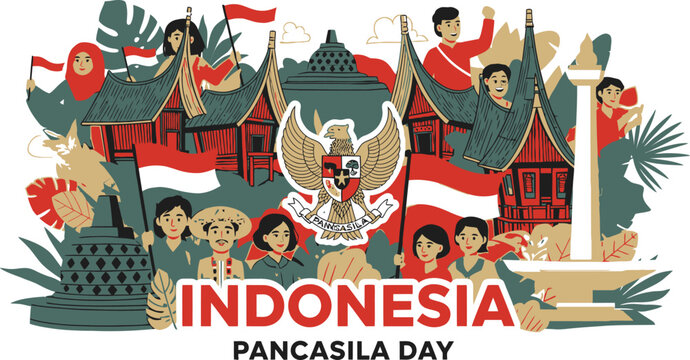 Celebrating indonesia's independence day a vibrant cultural illustration