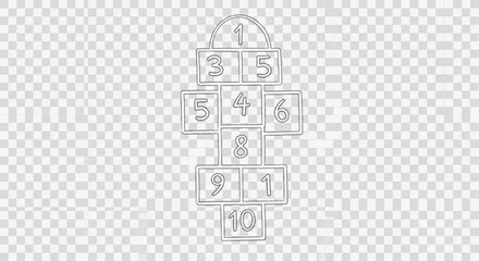 Obraz premium Traditional Numbered Hopscotch Grid Illustration