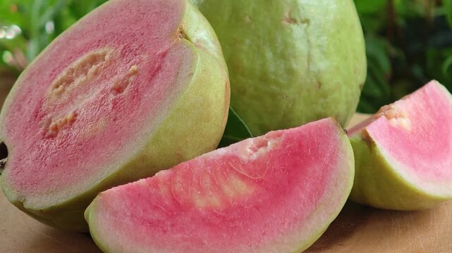 pink guava in a basket