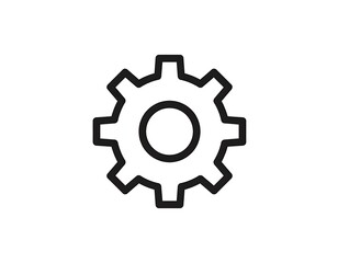 Fototapeta premium A simple gear icon on a white background