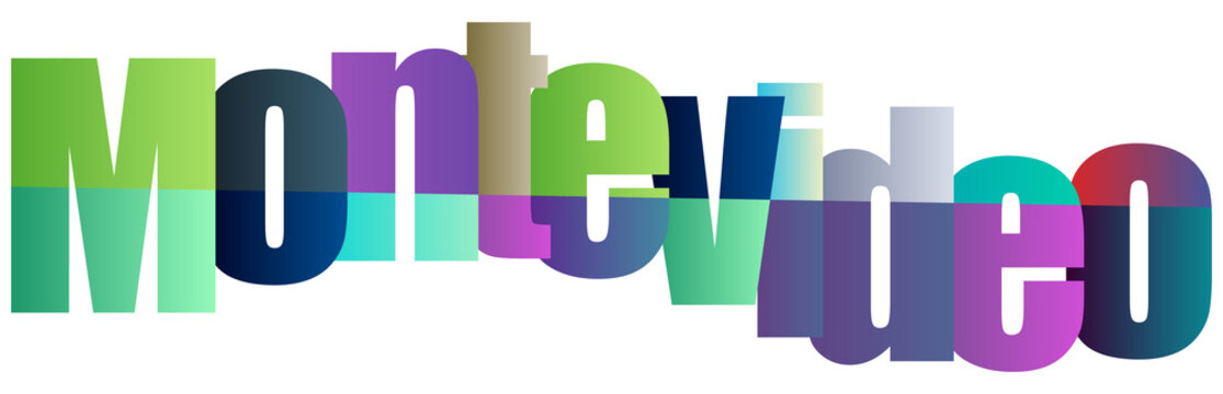 Colorful Gradient Text Logo Design Featuring Montevideo Style Typography