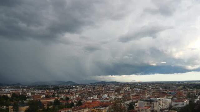 Bad weather on po valley, Lombardy, Italy