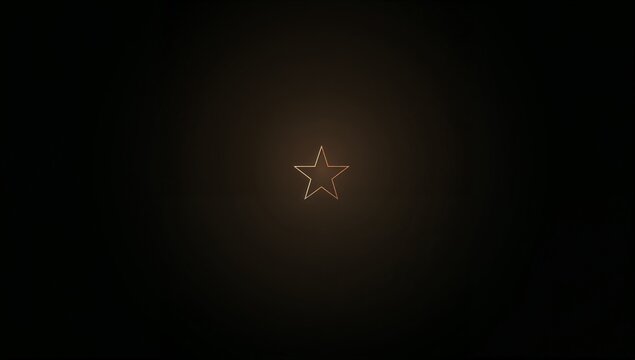 Glowing Outline of a Star on Dark Background for Creative Use