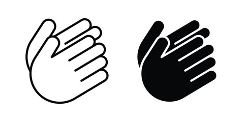 Fototapeta premium Clap hands icon set, isolated on white background flat vectors