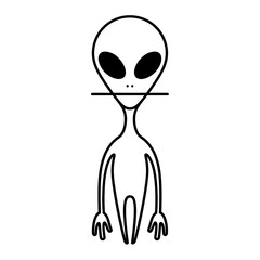 Minimalist Alien Icon, Extraterrestrial Being Outline, Sci-Fi Concept © Rifky