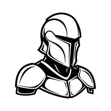 Sci-fi Warrior Helmet and Armor Vector Icon