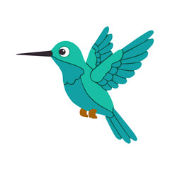 Fototapeta premium Turquoise Hummingbird design Illustration