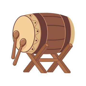 Illustration of a Bedug Drum on a Stand