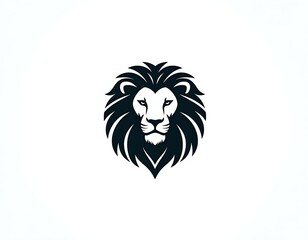 Fototapeta premium A minimalist illustration of a lion's head in black and white
