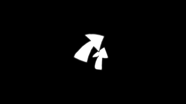 A video showcasing a dynamic white logo on a black background