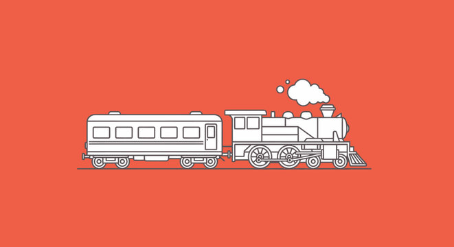 Vintage steam train engine locomotive.