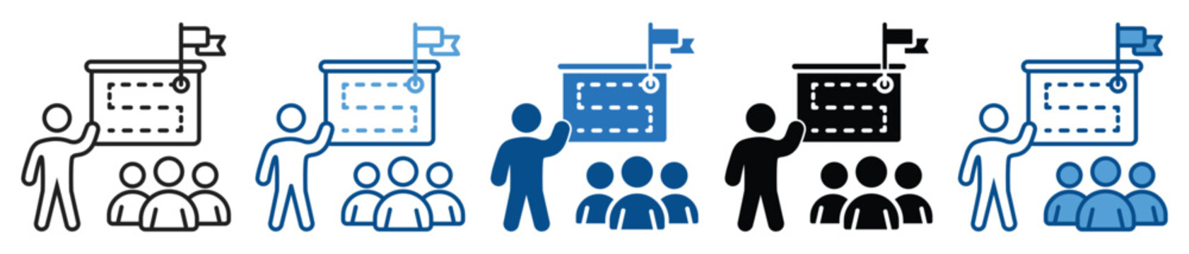 Business Plan icon set multiple style collection