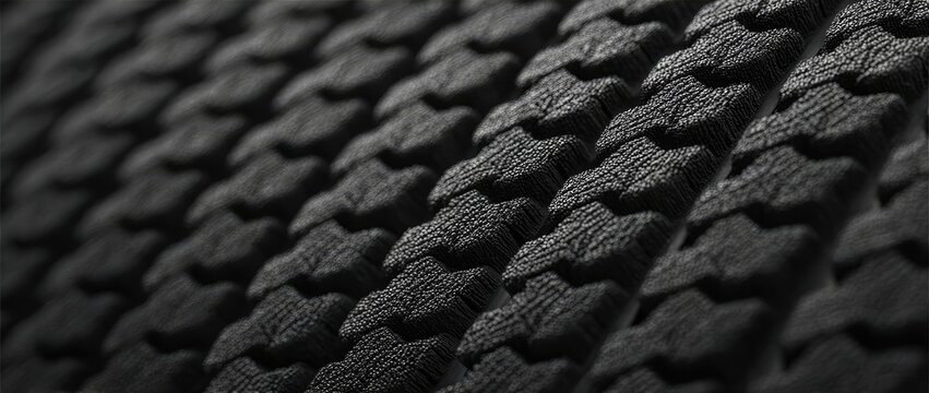 Dark, textured surface with repeating raised patterns, creating depth