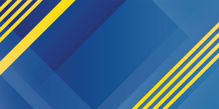 Latar belakang spanduk biru abstrak dengan garis emas dan desain pola elemen konsep panah. Gaya latar belakang keren. Vektor Eps10