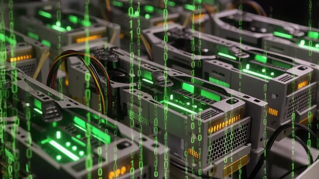 Cryptocurrency Mining Farm Glow