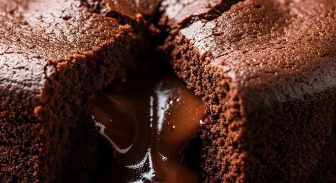 Rich chocolate cake with gooey center.