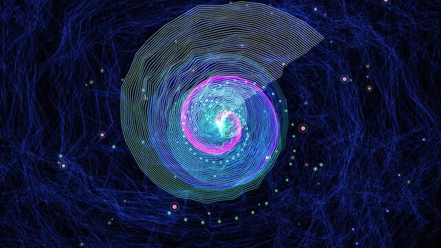 High-velocity subatomic particles fracture into glowing neon trajectories in a perfectly seamless loop. Ideal for VJ loops, scientific documentaries, UI backgrounds, and medical presentations.