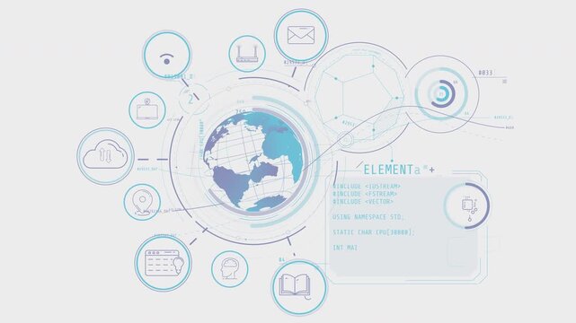 Global digital network with data processing and coding systems