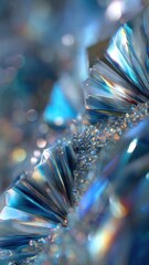 Obraz premium Crystal Macro with Blue Light Reflections