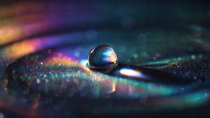 Obraz premium Raindrop Reflecting Rainbow Colors