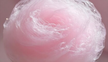Fototapeta premium Macro view of fluffy pink cotton candy with delicate sugar strands and sparkles