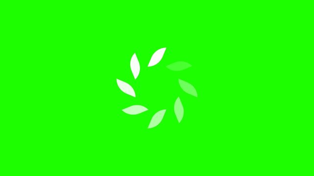 Looping animation loading on chroma key. Cartoon animation of waiting, seamless arrow movement on a green background.