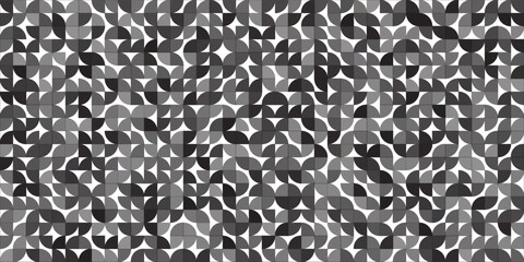 Bright curve seamless pattern. Abstract geometric mid century background. Colorful Swiss modernist or postmodernist style wallpaper. Vector modular repeating overlay. Colorful mural backdrop © Jastin AP