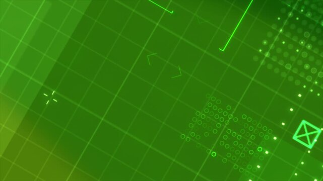 4K UHD futuristic HUD overlay animation with minimal interface elements, dots, and geometric frames. Clean sci-fi UI for live streaming