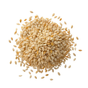 A pile of sesame seeds on a black background