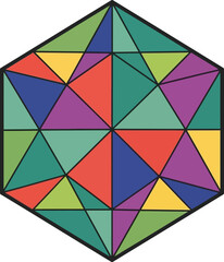 Fototapeta premium Colorful abstract geometric hexagon flat vector illustration triangle