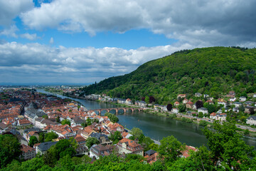 Naklejka premium Scenic view of Heidelberg by the river