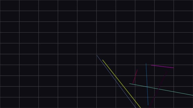 Abstract geometric motion blur lines on dark grid background