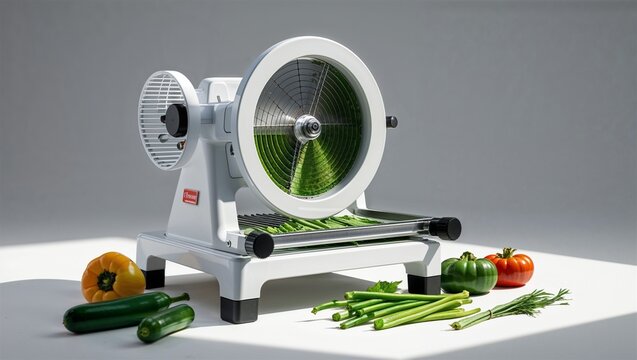 digital vegetable slicer with modular layout on a white background