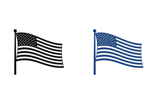 Usa independence day american flags silhouette celebrating freedom and patriotism