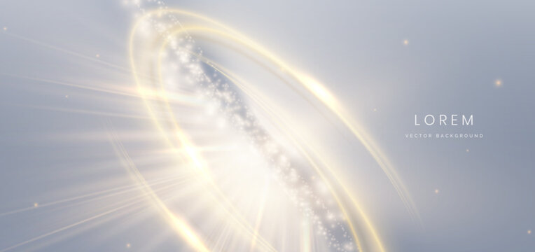 Gold ring overlapping with gold lighting effect sparkling