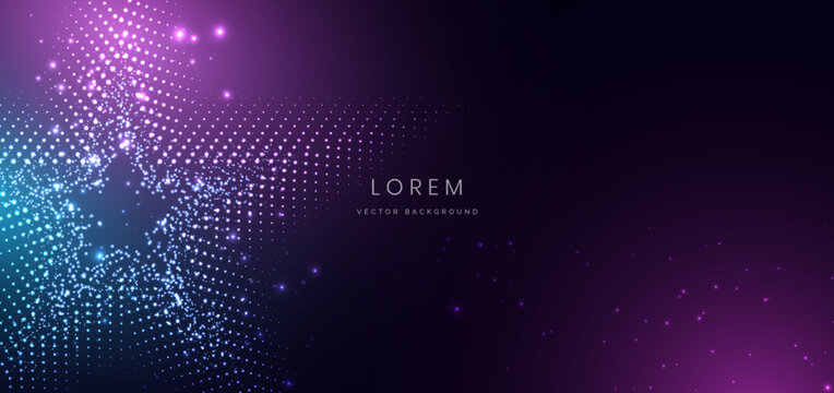 Star dotted blue glowing on dark background. Celebration futuristic concept.