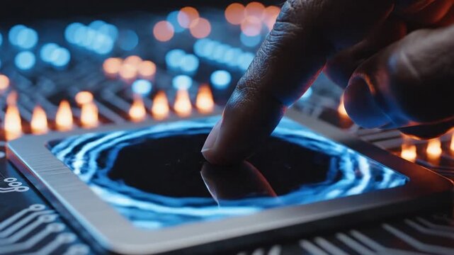 Fingerprint identification on digital screen for technology authentication