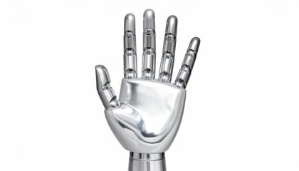 Fototapeta premium Robot Hand Gesture Isolated on White.