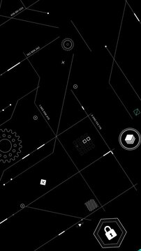 4K UHD Minimal futuristic grid interface with abstract HUD elements and motion graphics. Clean tech overlay background for UI, data visualization, and digital system concepts