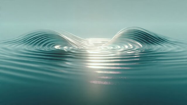 Abstract Wave Pattern with Sunlight Reflection