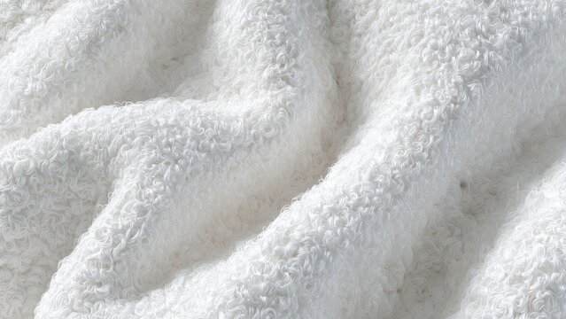 Close-up of Soft White Terry Cloth Texture
