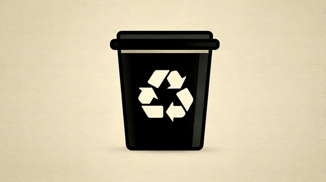 Flat recycle bin icon representing waste sorting eco friendly recycling concept wallpapers