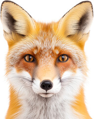 Obraz premium Fox red fox fox face portrait close up wildlife headshot with orange fur isolated transparent