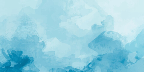Abstract watercolor blue background with vintage grunge paper texture and marble ice patterns for a winter sky wallpaper design © LumenCraft