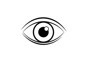 Obraz premium Human eye icon for vision, awareness, and insight, minimalist vector symbol