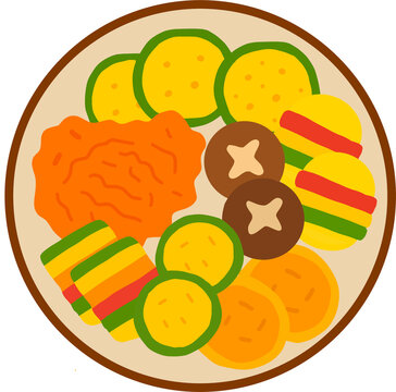 Flat Korean Pancake Plate Illustration